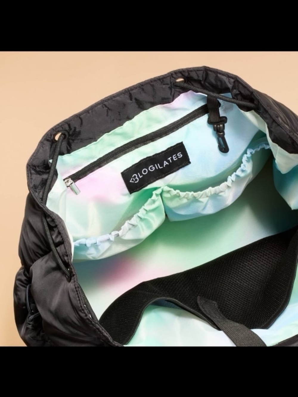 Black Quilted Nylon Backpack - Picture 3 of 8